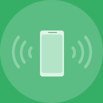 Cell phone with green background