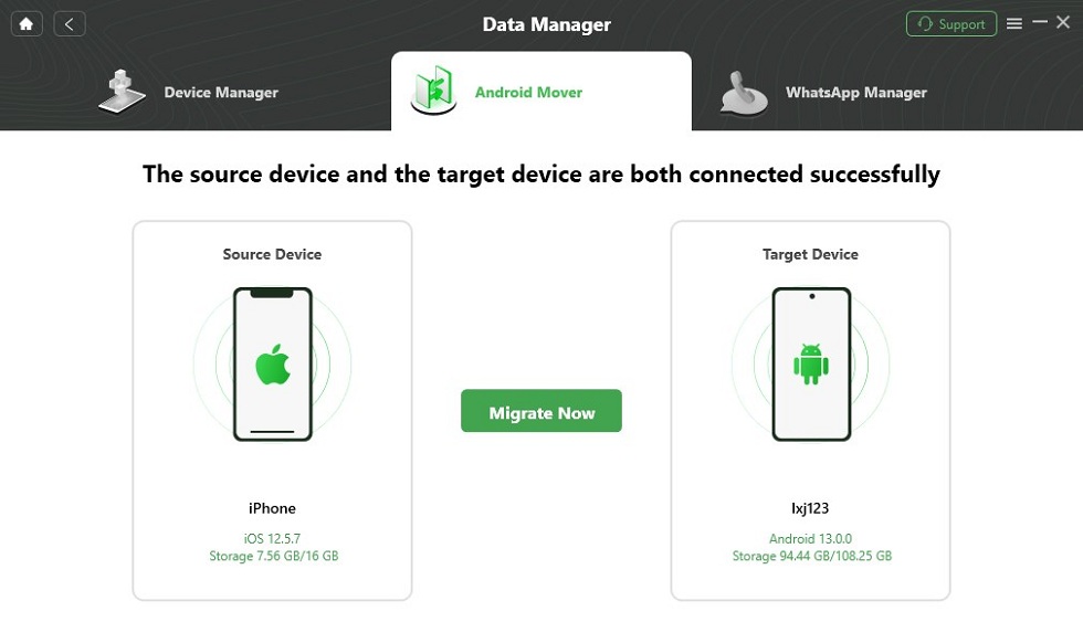 Click on Migrate Now