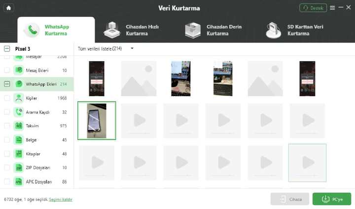 WhatsApp Verilerini Önizleyin