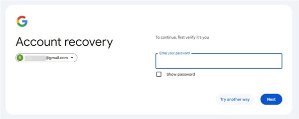Enter password for the previously synced Google account after factory reset