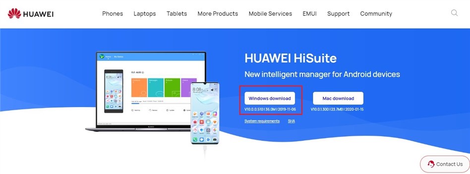 Connect Huawei to a Computer via HiSuite - Step 1