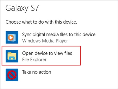 Open Device to View Files via a USB Cable