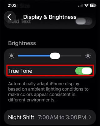  Turn on True Tone