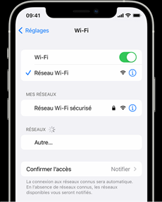 Activez l'option Wifi