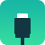 Computer cable on green