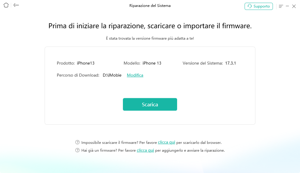 screenshot della descrizione del telefono