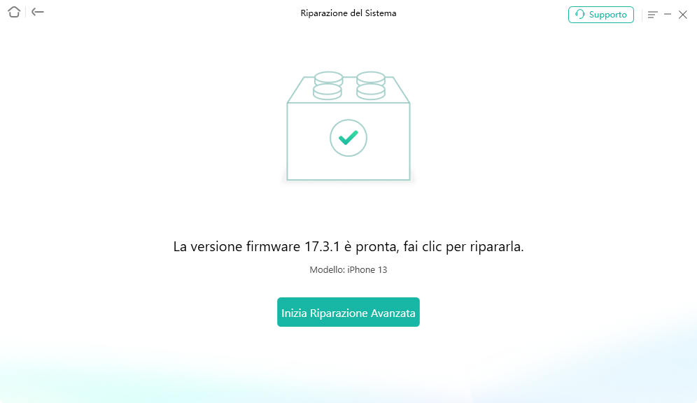 screenshot del computer con pulsante