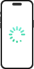 Telefone branco com logotipo verde