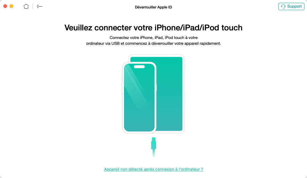Capture décran du téléphone avec câble connecté