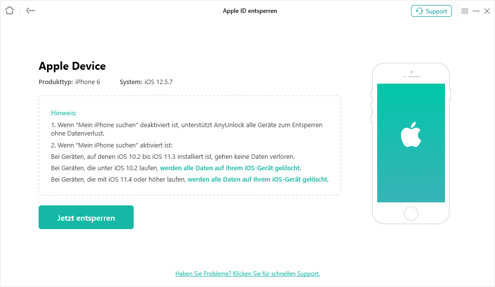 Apple-Gerät auf der Website
