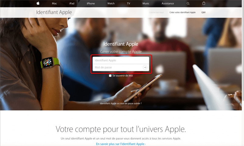 Allez sur site Appleid.apple.com