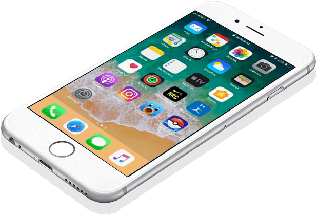 Primer plano del iPhone sobre fondo negro