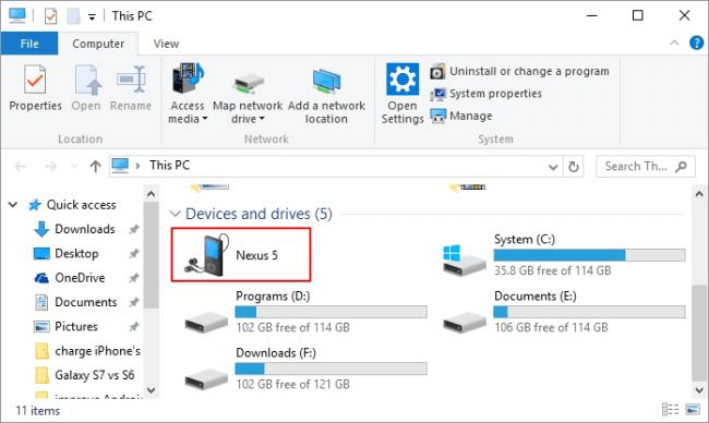 Transfer Photos via USB Cable