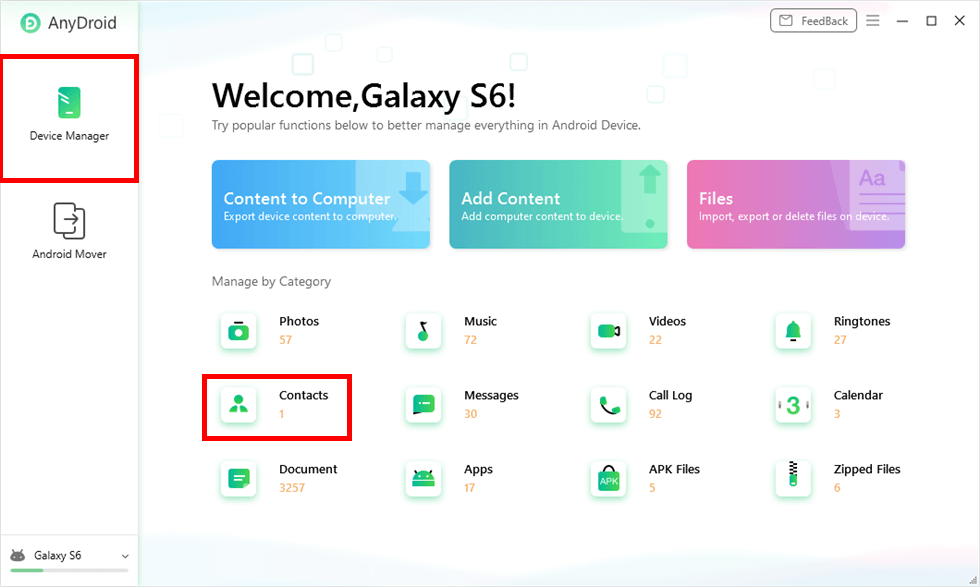 Choose Contacts to Transfer