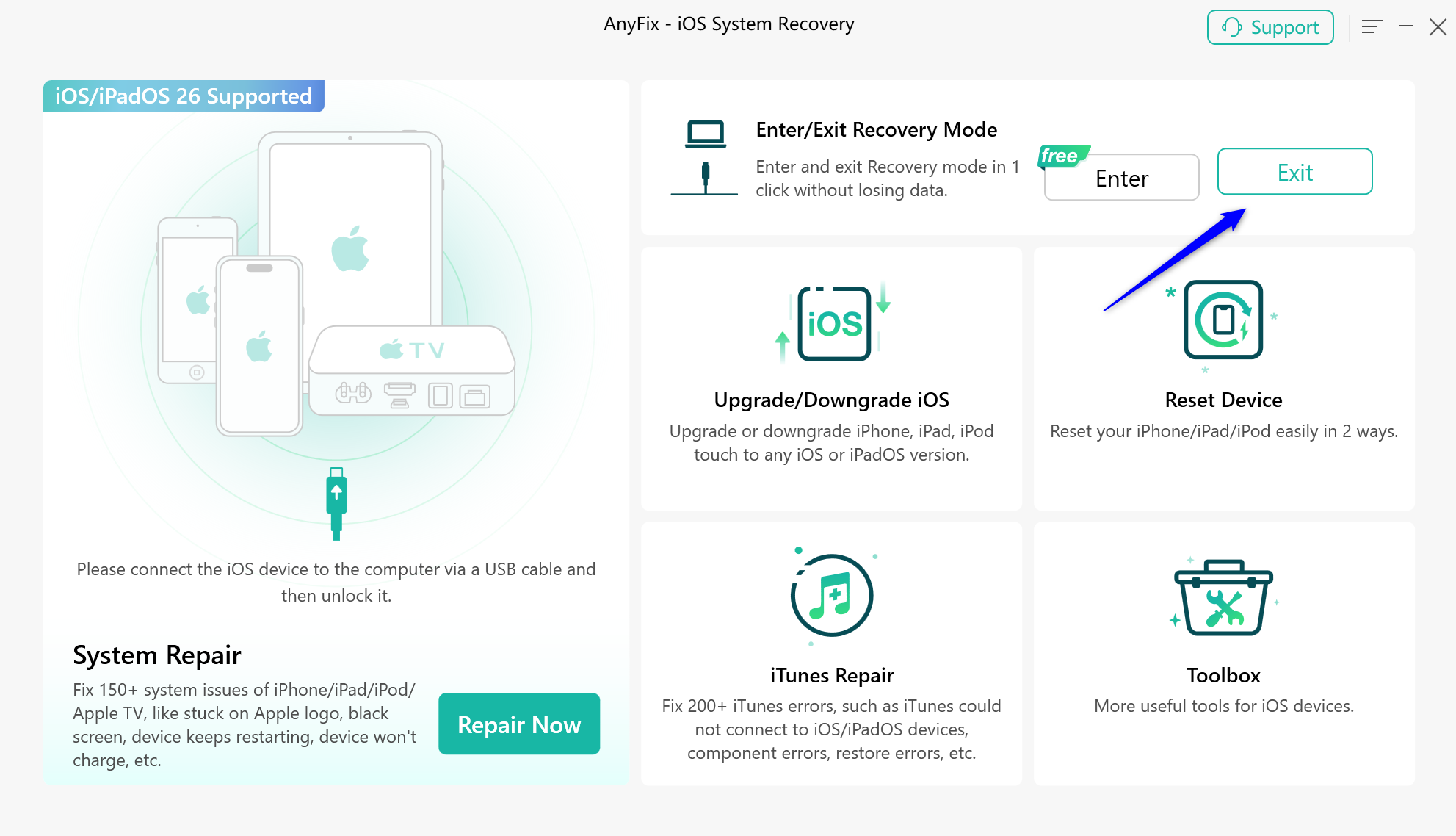 Webpage with icons
