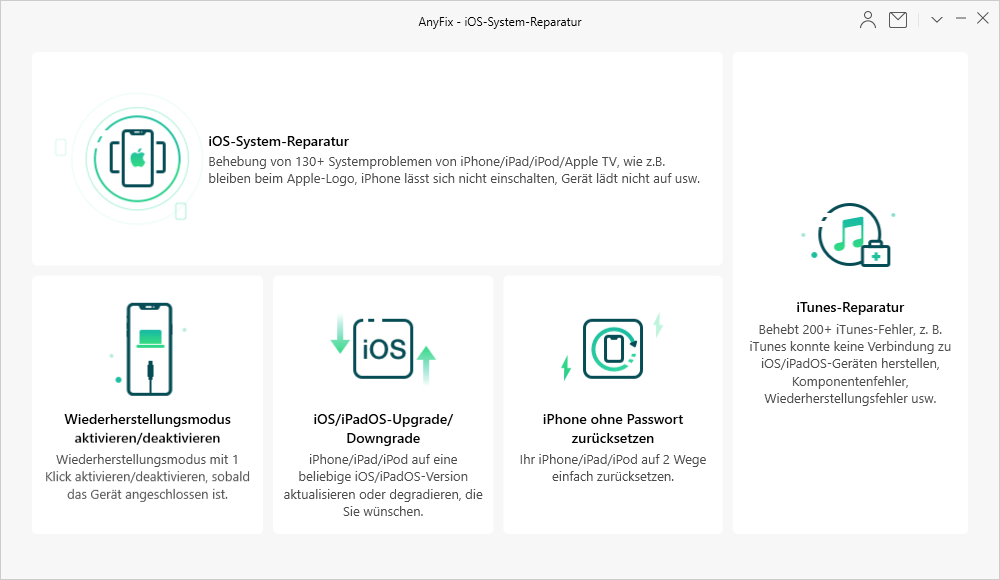 Anyfix - iOS System- und iTunes-Reparatur