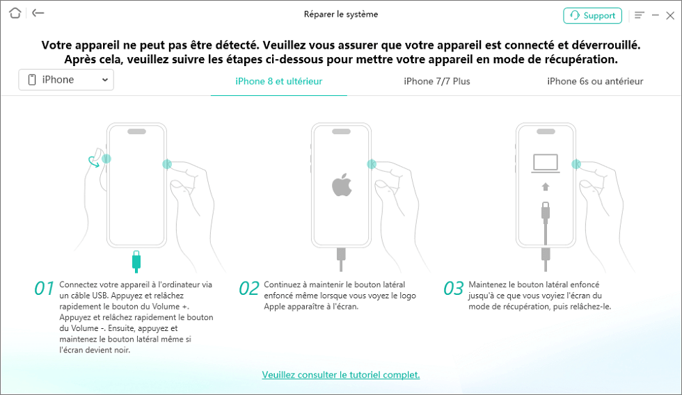 AnyFix - Mettre l'appareil en mode récupération