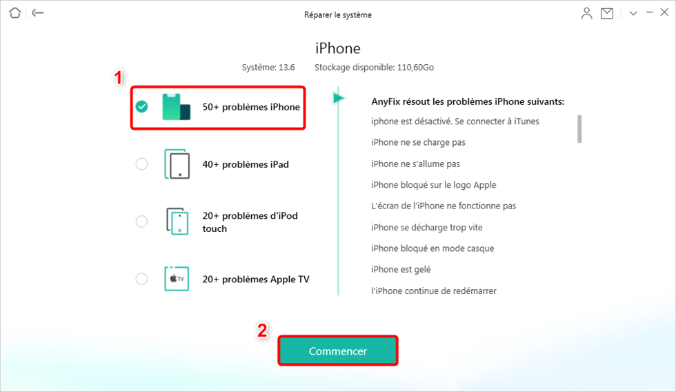 Choisissez le type selon votre appareil 