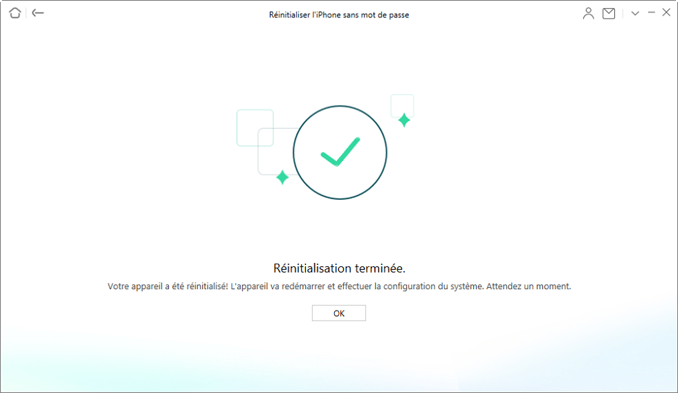 Réinitialisation terminée