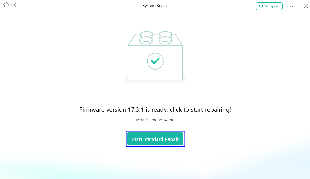 AnyFix System Repair Firmware Finish Downloading