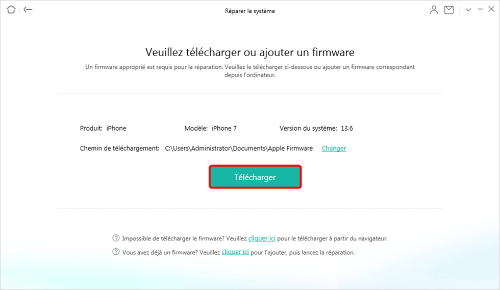 Télécharger le firmware