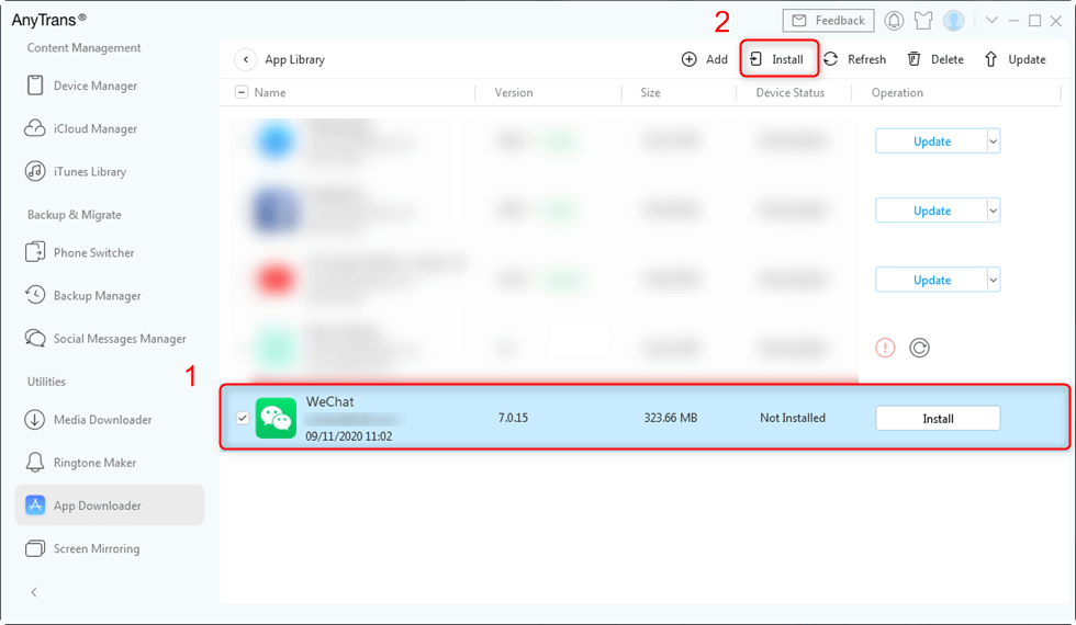 Install Old Version of App with AnyTrans 