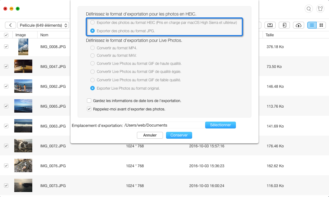 Page Web avec des images