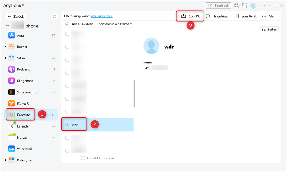 Anytrans-Kontakte-Zum PC