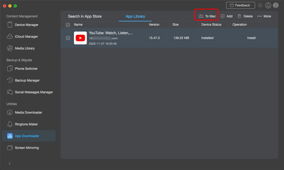 Install the App to Mac