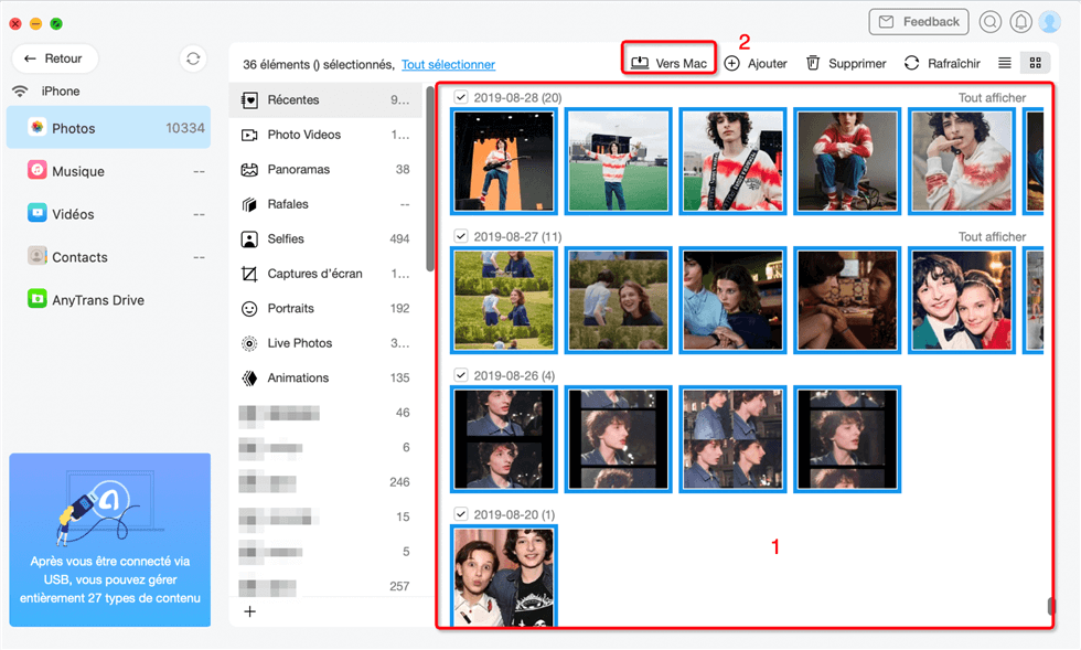 Transférer les photos iPhone vers Mac
