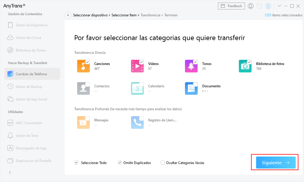 Elige los datos queridos