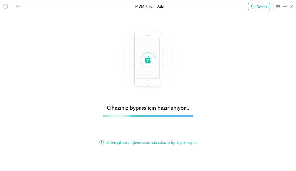 Ensure iPhone is on the Remote Management Screen