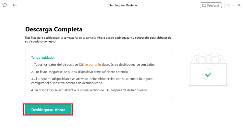 Haga clic en botón Desbloquear Ahora