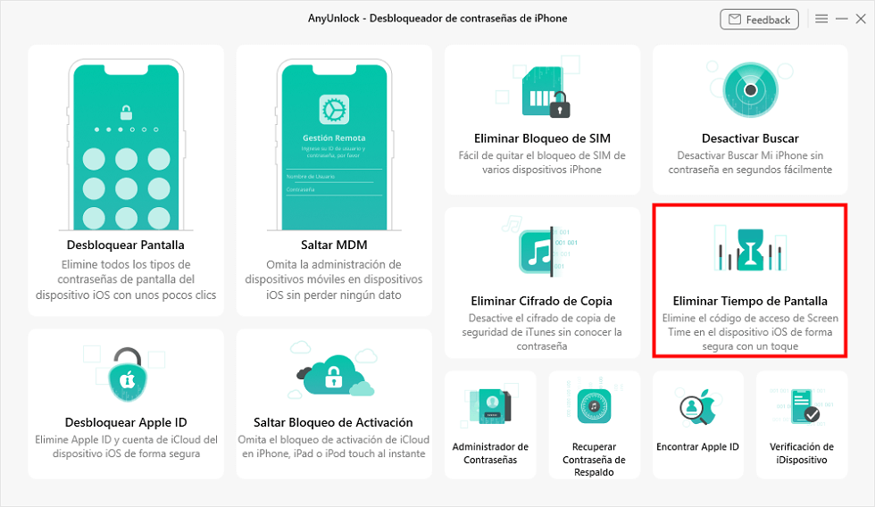 Haz clic en Eliminar tiempo de pantalla para desbloquear codigo de restricciones iPhone