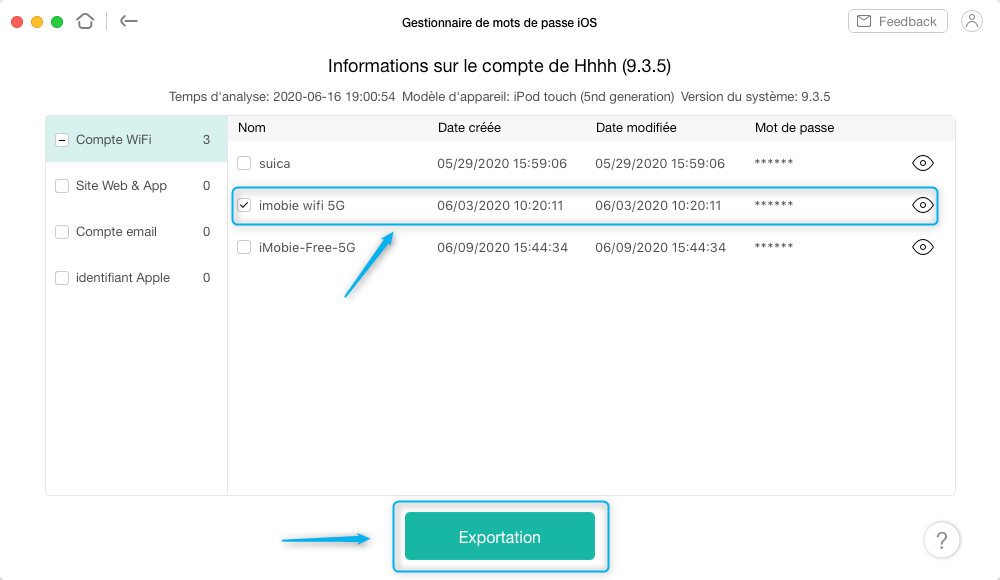 Téléphone avec section dinformations