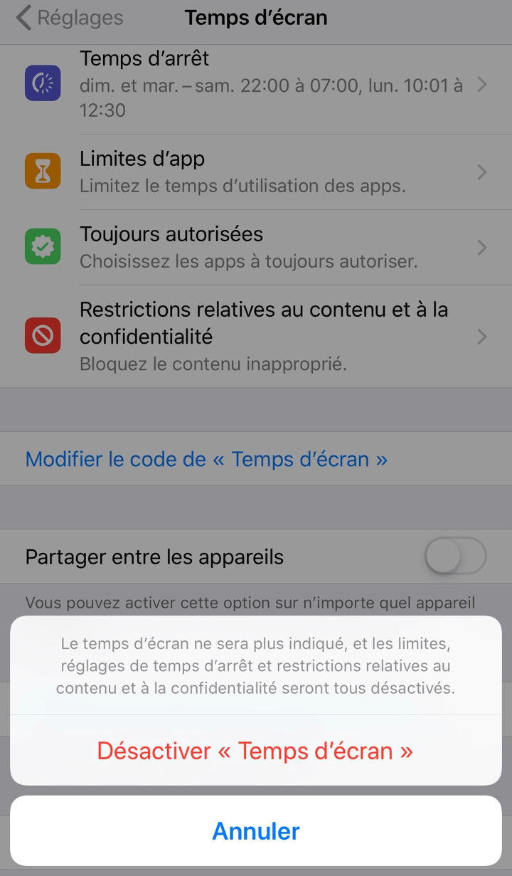 Téléphone avec message