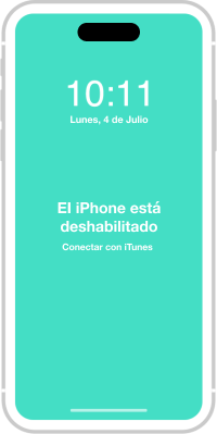 iPhone con El iPhone está deshabilitado