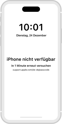 iPhone mit Text „Nacht verfugar“