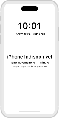 iPhone com texto indisponível