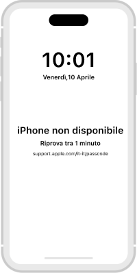iPhone bianco con non disponibile