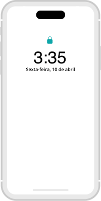 Telefone branco com bloqueio
