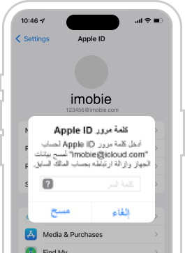iPhone مع رسالة iMobie