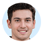 Man in black shirt smiling