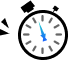 Weiße Uhr auf Schwarz