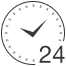 Schwarze Uhr mit Zahlen