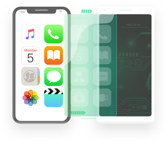 Cell phone with glass screen