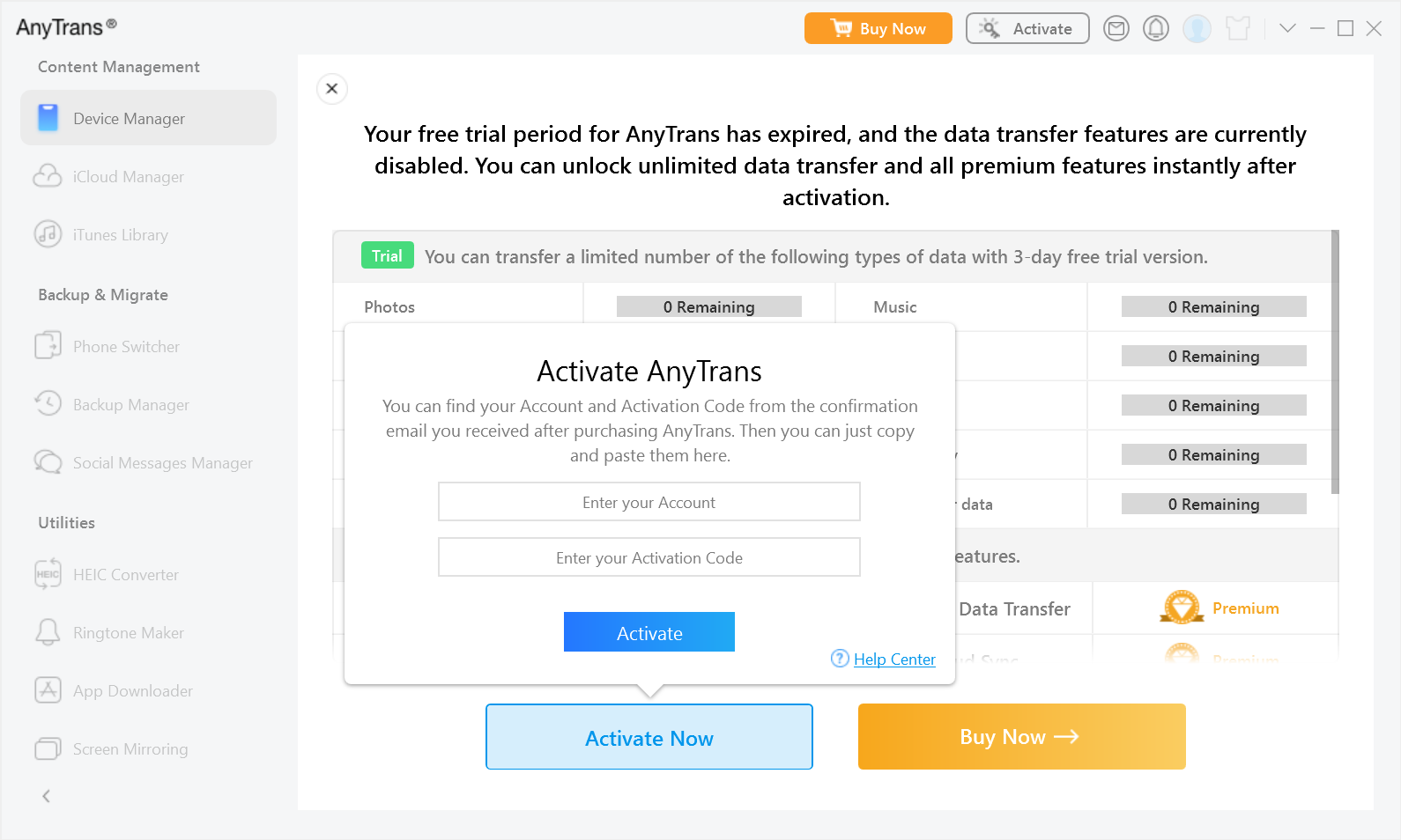 Enter Email Address And the Activation Code