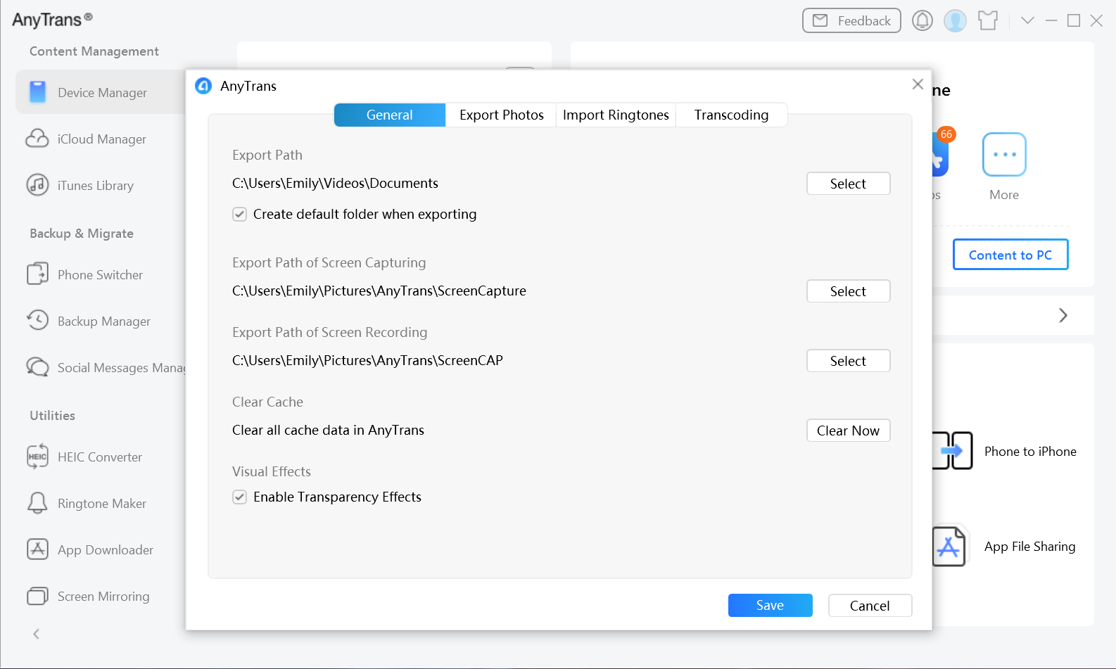 Change Preferred Settings