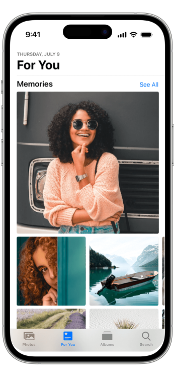 Cell phone with woman on screen