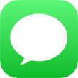 White speech bubble on green background